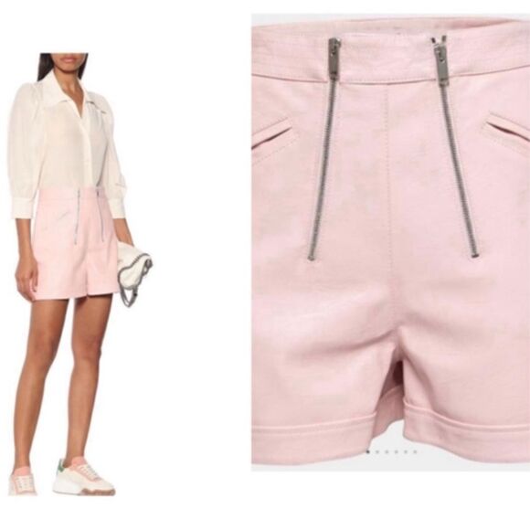 NWT Stella McCartney Rose Pink Faux Leather Kallie Shorts S - Picture 1 of 11